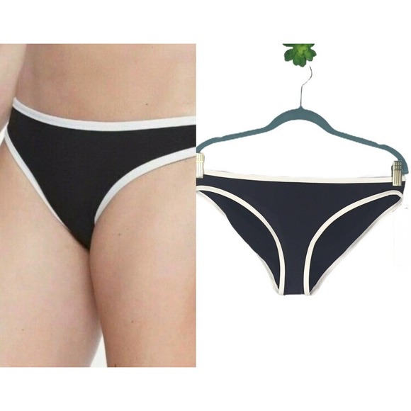 Athleta Clean Medium Bound Swim Bikini Bottoms Womens Size Medium Black - Picture 1 of 6